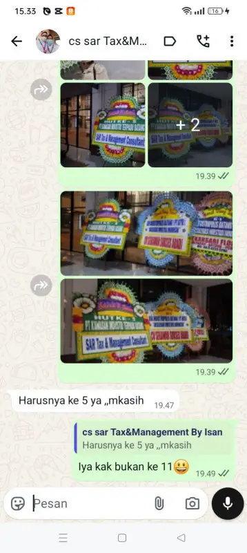 Testimonial papan bunga SURABAYA
